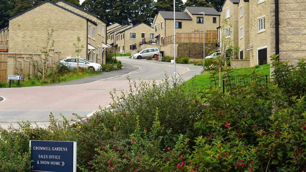 An image showing the entrance of Yorkshire Housing's Cromwell Gardens scheme in Rastrick.