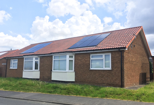 House with solar panels 