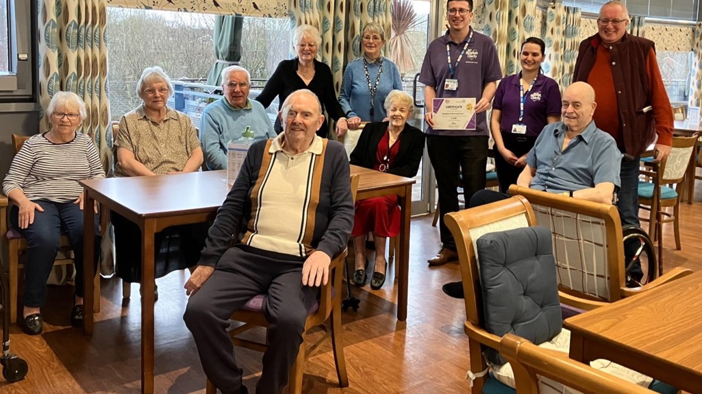Yorkshire Housing customers at Sherwood Court met with Pinderfields Hospital staff after their fundraising efforts.