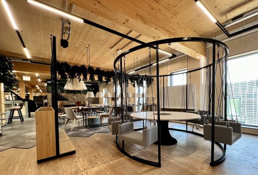 Modern workspace with desks and chairs