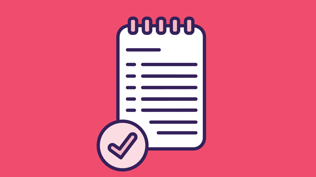 Notepad with checklist