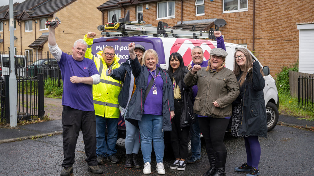 Yorkshire Housing colleagues cheering at the Big Day Out